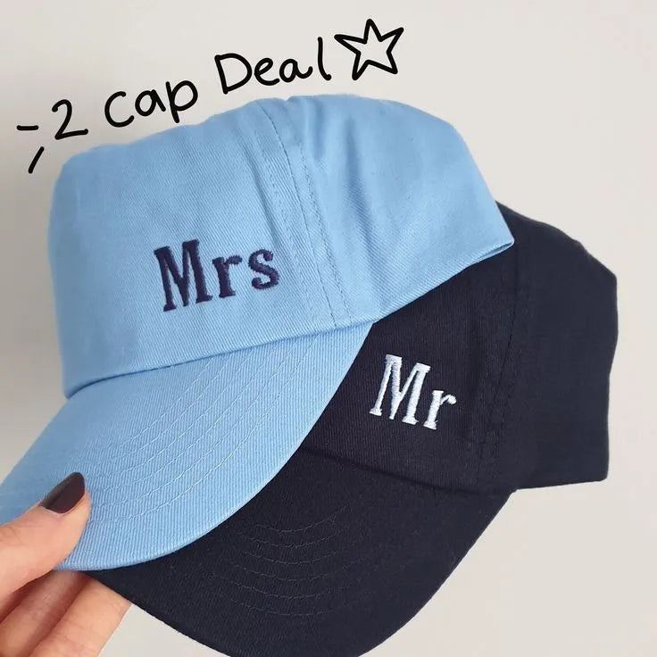 Mr & Mrs Matching Cap Duo