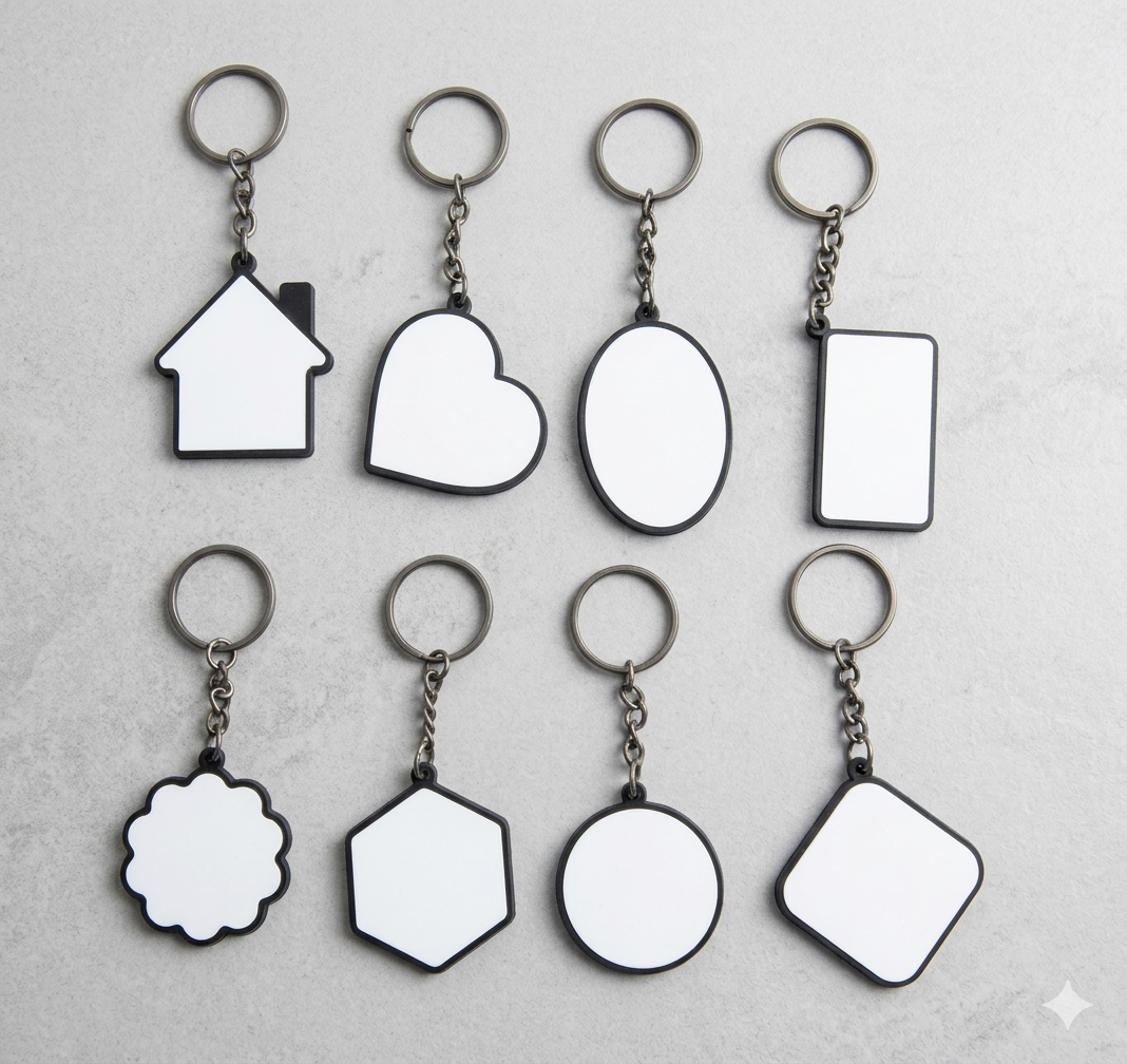 Premium Sublimation Black Metal Keychains (MOQ - 25 Pcs)