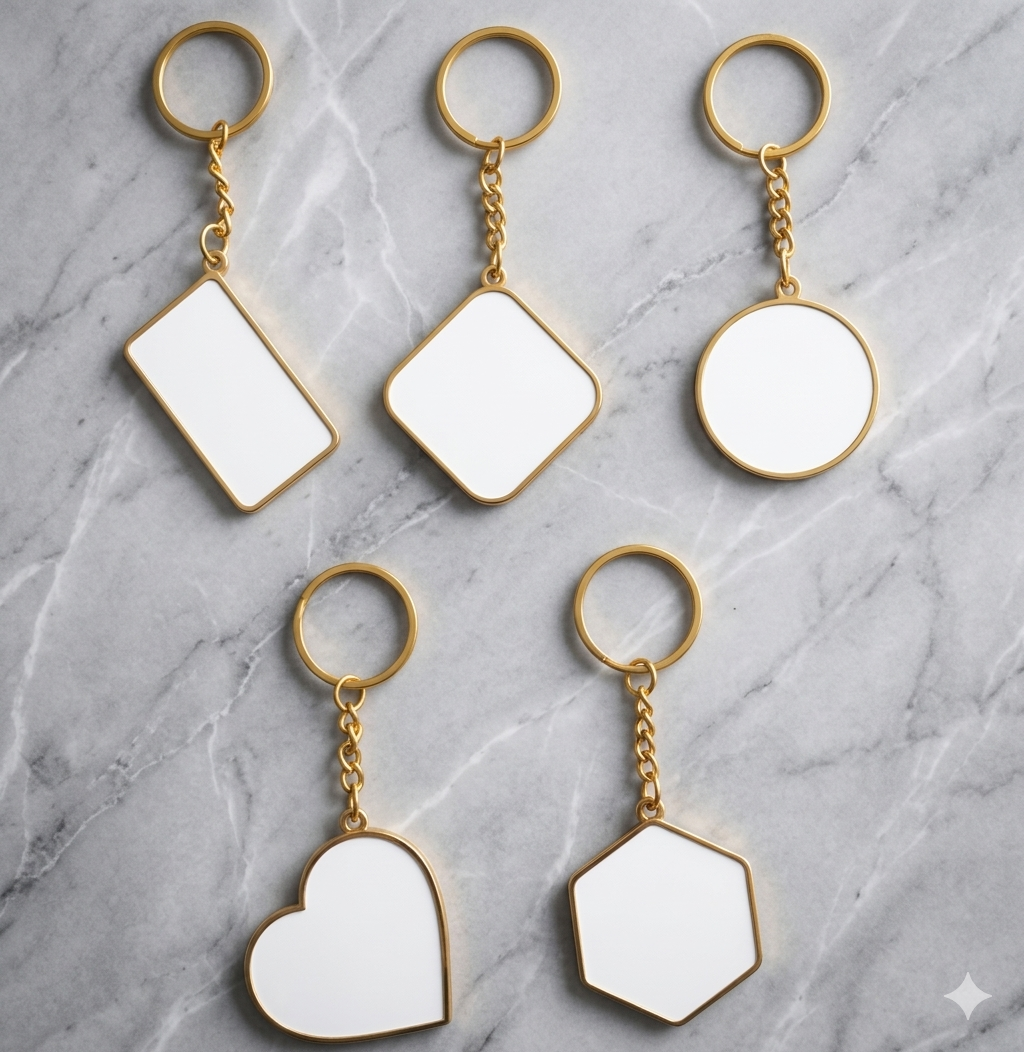 Premium Golden Sublimation Metal Keychains