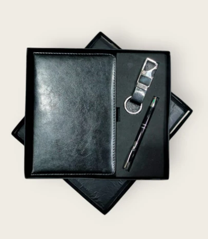 Premium Corporate Dairy Gift Set - (Dairy, Keychain & Pen) MOQ 10 PCs