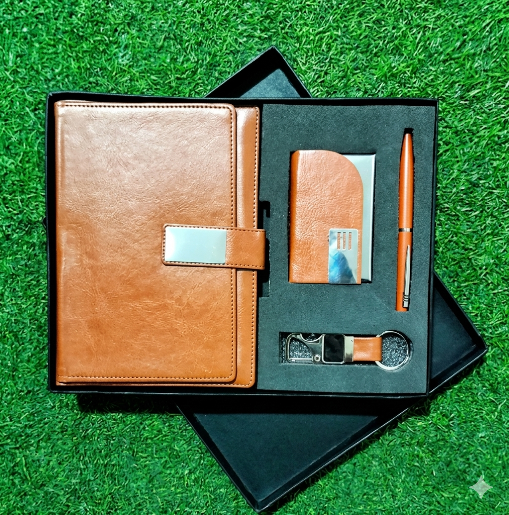 4 in 1 Gift Combo Set (Diary, Keychain, Pen, and Cardholder) MOQ 10 Pcs