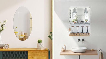 Elegant Combo of Oval & Square Shaped Mirrors (Pack of 2)