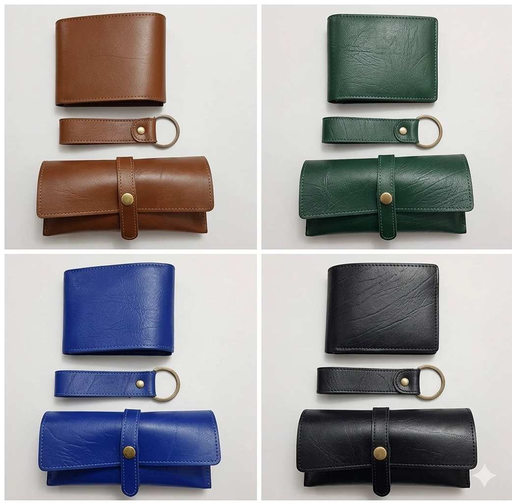 Premium Leather Men's combo Wallet Set of 3