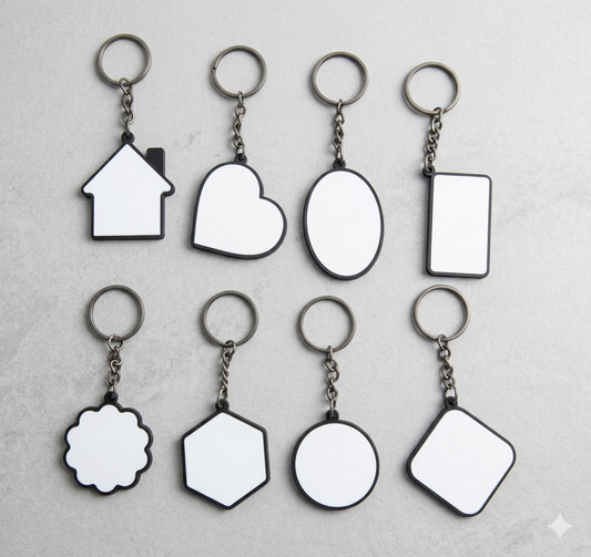 Premium Sublimation Black Metal Keychains (MOQ - 25 Pcs)