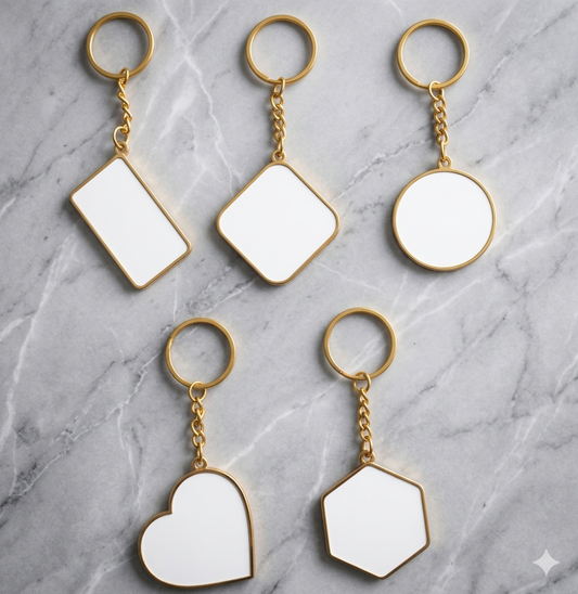 Premium Golden Sublimation Metal Keychains