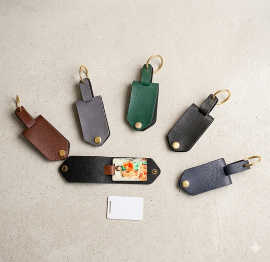 Premium Sublimation Leather Photo Memory Keychains