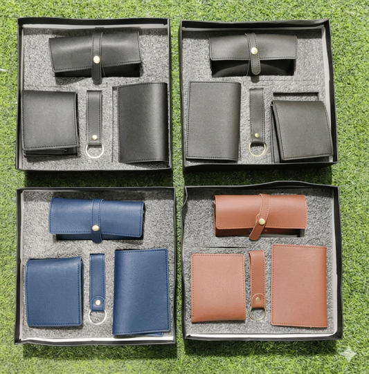 Men's Custom Wallet Combo with Charms Set of 4 (MOQ 10 Pcs)