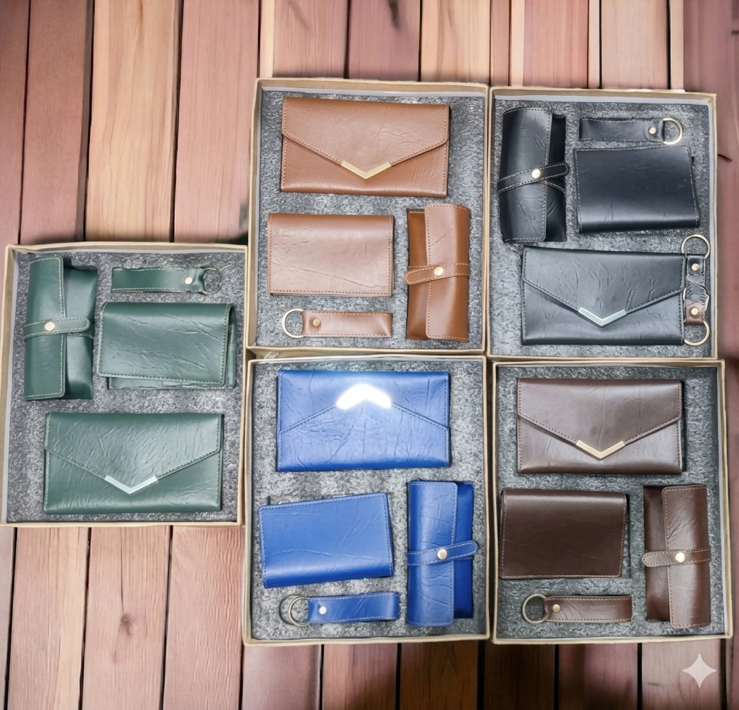 Premium Leather women’s wallet combo gift set (MOQ 10 Pcs)